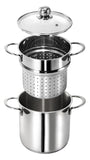 Stainless Steel Set For Pasta 8 1/2 Inc With Glass Lid