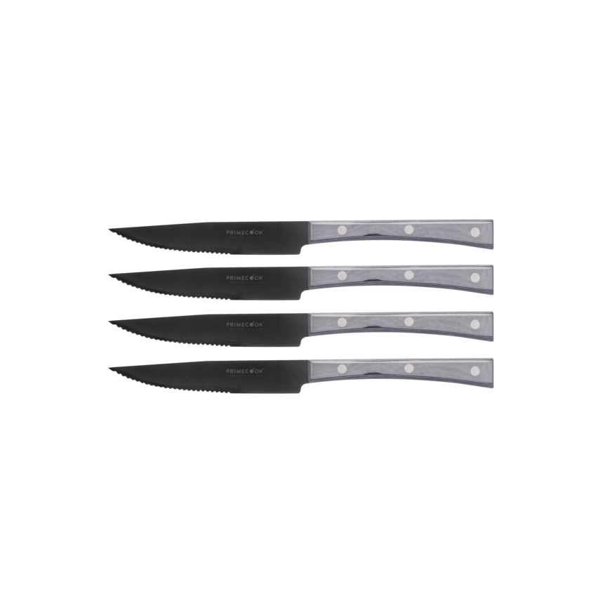 Set of 4 Narrow Steak Serrated Knives 5" with Paperstone Handle